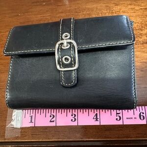 Coach Vintage Y2K Black Leather Bifold Wallet Coin Purse